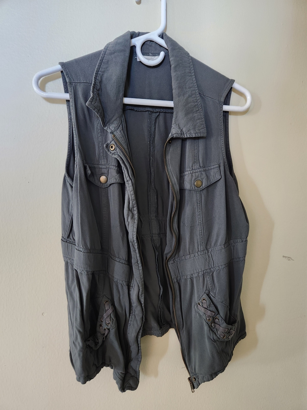 Maurices Sleeveless Utility Vest - Green M Medium